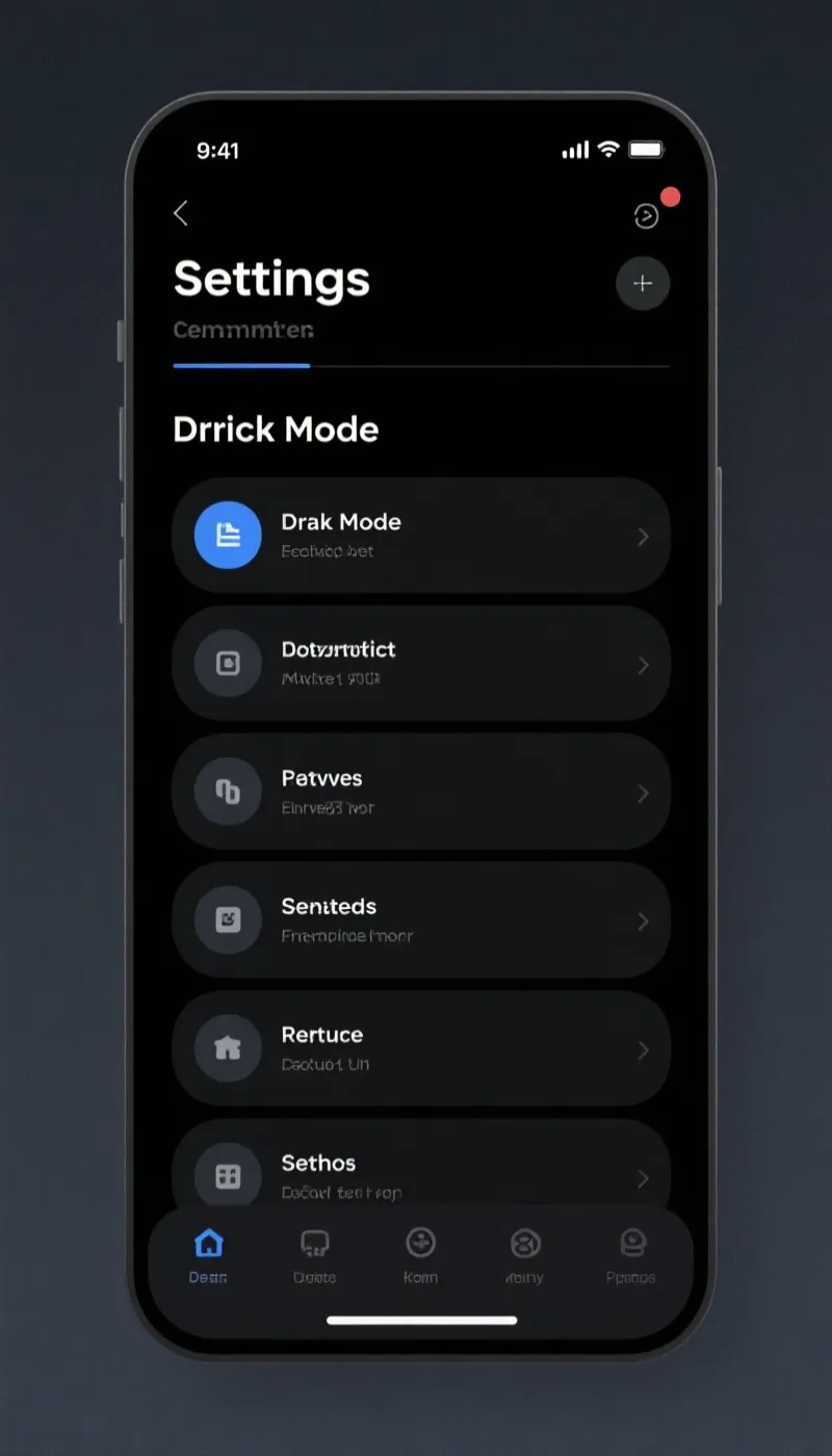 设置与深色模式示意